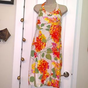 Boden Floral Sleeveless Halter Dress